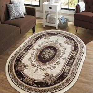 DomTextilu Exkluzívny oválny koberec v hnedej farbe 67211-241943