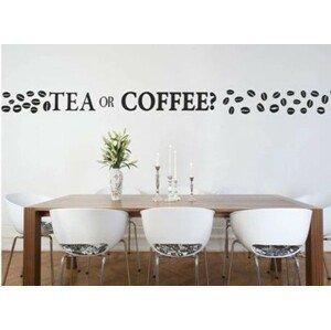 domtextilu.sk Nálepka na stenu s otázkou TEA OR COFFE? 50 x 100 cm