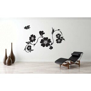Nálepka na stenu do interiéru s motívom jednoduchých kvetov