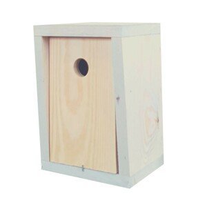 Prírodná drevená búdka pre vtáčiky na hniezdenie