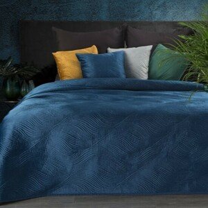 DomTextilu Kvalitný prešívaný prehoz na posteľ tmavo modrej farby Šírka: 220 cm | Dĺžka: 240 cm 68602-244184