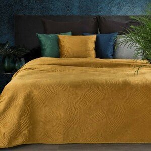 DomTextilu Kvalitný prešívaný prehoz na posteľ žltej farby Šírka: 220 cm | Dĺžka: 240 cm 68603-244186