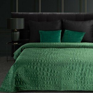 DomTextilu Dizajnový prehoz na posteľ SALVIA z jemného zamatu zelenej farby Šírka: 280 cm | Dĺžka: 260 cm 69128-244852
