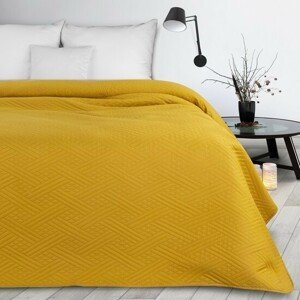 DomTextilu Žltý moderný prehoz na posteľ s geometrickým vzorom Šírka: 170 cm | Dĺžka: 210 cm 69132-244856