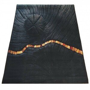 DomTextilu Jednoduchý čierny koberec so zaujímavým detailom 69736-245008