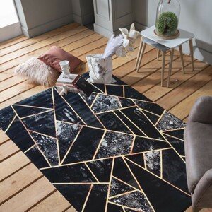 DomTextilu Čierny koberec so zaujímavými detailmi 69788-245013