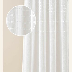 Kvalitná biela záclona Marisa so striebornými priechodkami 200 x 250 cm