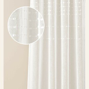 Moderná krémová záclona Marisa so striebornými priechodkami 250 x 250 cm