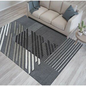 DomTextilu Dizajnový koberec sivej farby s pruhmi 70518-247123