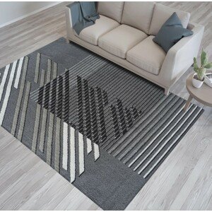 DomTextilu Dizajnový koberec sivej farby s pruhmi 70518-247125