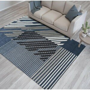 DomTextilu Dizajnový koberec modrej farby s pruhmi 70519-247130