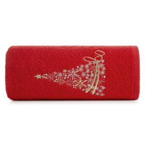 Bavlnený vianočný uterák červený so stromčekom Šírka: 50 cm | Dĺžka: 90 cm