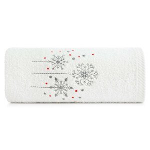 Bavlnený vianočný uterák biely s vločkami Šírka: 70 cm | Dĺžka: 140 cm