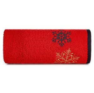 Bavlnený vianočný uterák červený s vločkami Šírka: 50 cm | Dĺžka: 90 cm