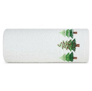 Bavlnený vianočný uterák biely s jedličkami Šírka: 70 cm | Dĺžka: 140 cm