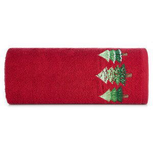 Bavlnený vianočný uterák červený s jedličkami Šírka: 50 cm | Dĺžka: 90 cm