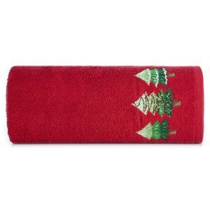 Bavlnený vianočný uterák červený s jedličkami Šírka: 70 cm | Dĺžka: 140 cm