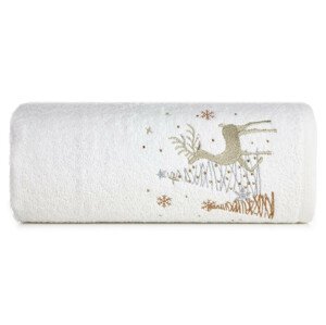 Bavlnený vianočný uterák biely s jelenčekom Šírka: 70 cm | Dĺžka: 140 cm