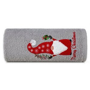 Bavlnený sivý uterák s vianočným trpaslíkom Šírka: 70 cm | Dĺžka: 14 cm