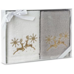 Bavlnená vianočná sada uterákov so sobmi Šírka: 50 cm | Dĺžka: 90 cm