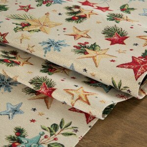 Vianočná štóla béžovej farby s tkaným vzorom