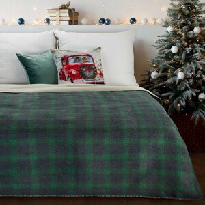 Károvaná zelená vianočná deka Šírka: 200 cm | Dĺžka: 220 cm