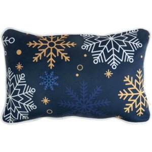 domtextilu.sk Modrá vianočná obliečka na vankúš zdobená snehovými vločkami 30 x 50 cm  Modrá 70873-247442