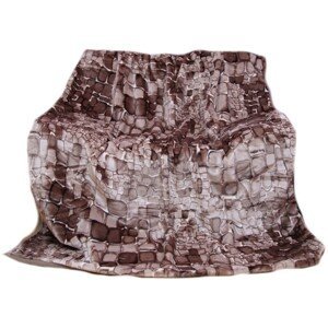 Hrubá béžová deka s motívom kameňov Šírka: 160 cm | Dĺžka: 210 cm