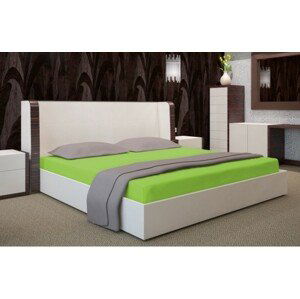 domtextilu.sk Sýto zelené bavlnené posteľné prestieradlo 7527-20465 Zelená  90 cm x  200 cm