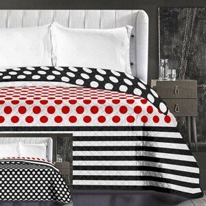 DomTextilu Biela vzorovaná obojstranná prikrývka na posteľ Šírka: 220 cm | Dĺžka: 240 cm 7990-21802