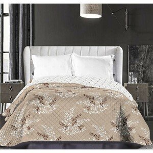DomTextilu Béžové prehozy na posteľ so vzorom kvetín Šírka: 220 cm | Dĺžka: 240 cm 7995-21816