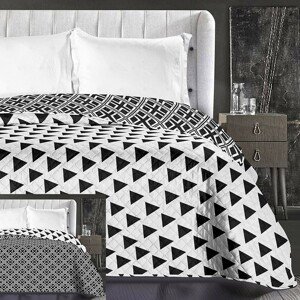 DomTextilu Biely obojstranný prehoz na posteľ s geometrickými vzormi Šírka: 170 cm | Dĺžka: 210 cm 7999-21826