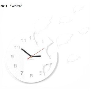 DomTextilu Dizajnové zelené hodiny s efektom lietajúceho lístia 8062-241058
