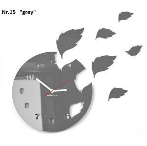 DomTextilu Dizajnové zelené hodiny s efektom lietajúceho lístia 8062-241081