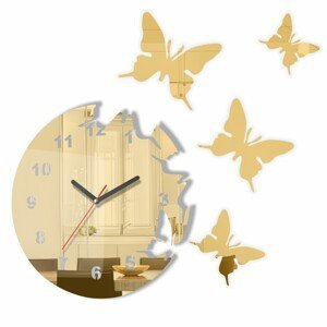 DomTextilu Nástenné hodiny s motýľmi 8067-22049