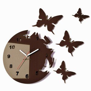 DomTextilu Nástenné hodiny s motýľmi 8067-240928