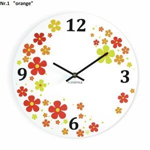 DomTextilu Okrúhle hodiny s motívom jarných kvetov 8153-241262