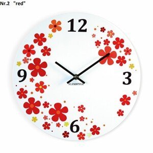 DomTextilu Okrúhle hodiny s motívom jarných kvetov 8153-241277