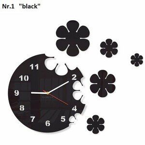 DomTextilu Moderné nástenné hodiny s kvetmi 8690-241443