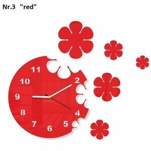 DomTextilu Moderné nástenné hodiny s kvetmi 8690-241448