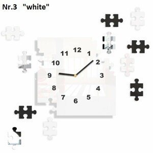 DomTextilu Nalepovacie nástenné hodiny s motívom puzzle 8691-241458