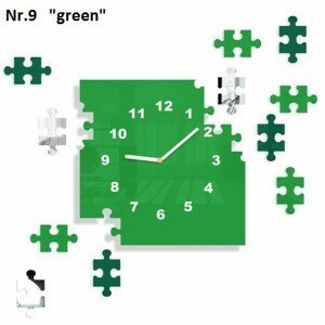 DomTextilu Nalepovacie nástenné hodiny s motívom puzzle 8691-241462