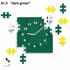 DomTextilu Nalepovacie nástenné hodiny s motívom puzzle 8691-241463