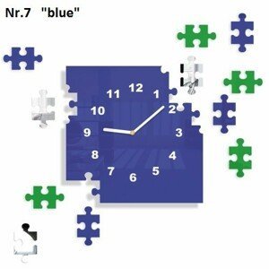 DomTextilu Nalepovacie nástenné hodiny s motívom puzzle 8691-241464