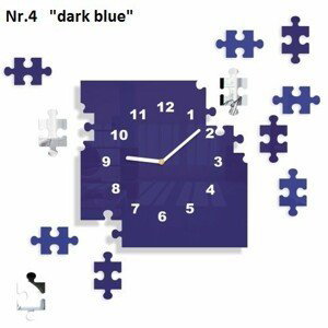 DomTextilu Nalepovacie nástenné hodiny s motívom puzzle 8691-241465
