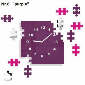 DomTextilu Nalepovacie nástenné hodiny s motívom puzzle 8691-241466