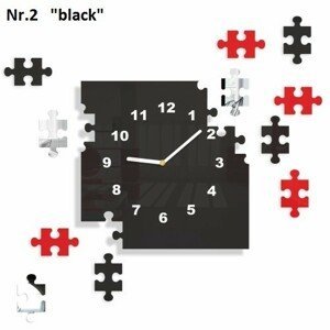 DomTextilu Nalepovacie nástenné hodiny s motívom puzzle 8691-241470