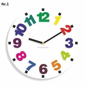 domtextilu.sk Detské nástenné hodiny s farebnými číslami 8802-241431