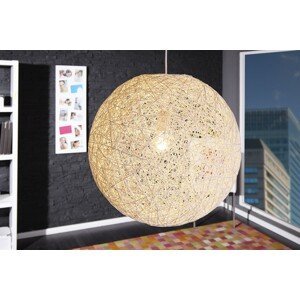 Estila Dizajnová štýlová závesná lampa Cocoon biela 45cm
