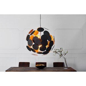 Estila Dizajnová elegantná závesná lampa Infinity čierno-zlatá